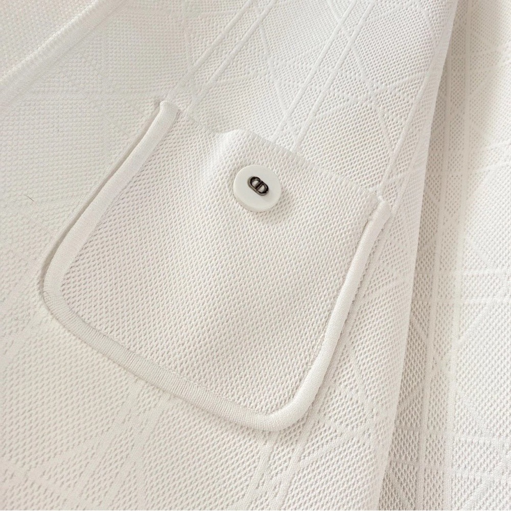 Dior Cream Button-Front Textured Jacket - Picture 5 of 9